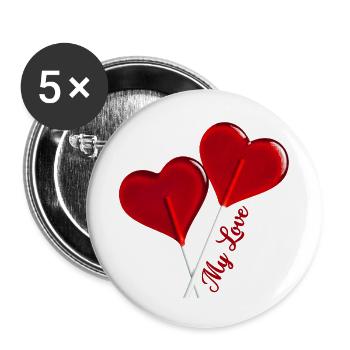 Meine Liebeserklärung - Buttons klein 25 mm (5er Pack) - Weiß - Vorne