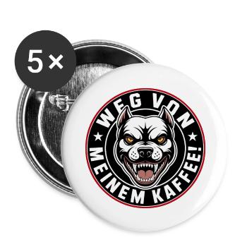Weg Von Meinem Kaffee Logo - Buttons klein 25 mm (5er Pack) - Weiß - Vorne