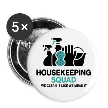Funny Cleaning Design - Buttons small 1''/25 mm (5-pack) - white - Front
