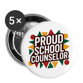 Proud School Counselor Appreciation Design - Lot de 5 petits badges (25 mm) - blanc - Devant