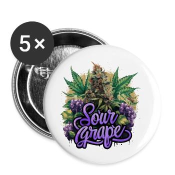 Sour Grape - Buttons small 1''/25 mm (5-pack) - white - Front
