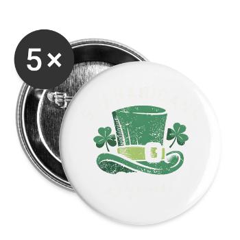 Shenanigans Squad St. Patricks Day Grüner Hut - Buttons klein 25 mm (5er Pack) - Weiß - Vorne