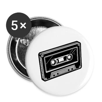 Audiokassette - Buttons klein 25 mm (5er Pack) - Weiß - Vorne
