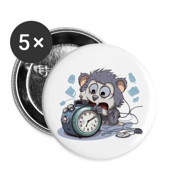 Réveil du matin Chaos Otter - Lot de 5 petits badges (25 mm) - blanc - Devant