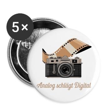 Analog Beats Digital Retro Camera - Buttons small 1''/25 mm (5-pack) - white - Front