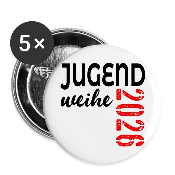 Geschenke zur Jugendweihe 2026 - Buttons klein 25 mm (5er Pack) - Weiß - Vorne
