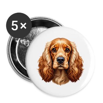 Cocker Spaniel - Buttons klein 25 mm (5er Pack) - Weiß - Vorne