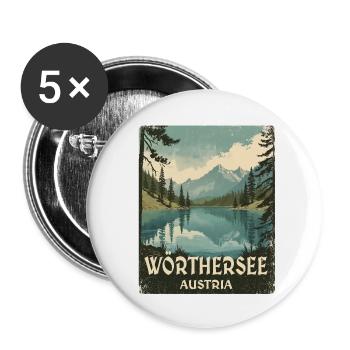 Lake Wörthersee - Buttons small 1''/25 mm (5-pack) - white - Front