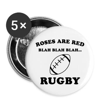Les roses sont rouges – Rugby - Lot de 5 petits badges (25 mm) - blanc - Devant