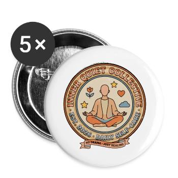 Inner Quiet Circle Tägliche Selbstfürsorge - Buttons klein 25 mm (5er Pack) - Weiß - Vorne