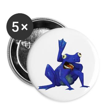 Yogi-Frosch - Buttons klein 25 mm (5er Pack) - Weiß - Vorne