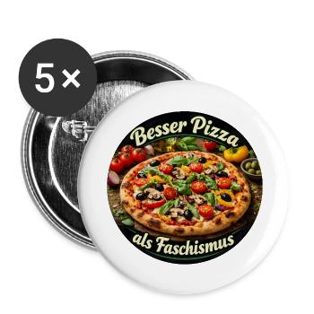 Meilleure pizza que fascisme - Lot de 5 petits badges (25 mm) - blanc - Devant