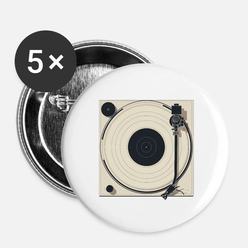 Minimalist Turntable Beige - Buttons small 1''/25 mm (5-pack) - white