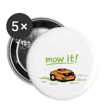 Je suis sexy et je la tonds – Lustiger Rasen Spruch - Lot de 5 petits badges (25 mm) - blanc - Devant