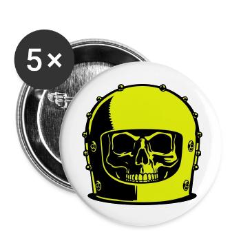 Skull Helm Popart - Buttons klein 25 mm (5er Pack) - Weiß - Vorne