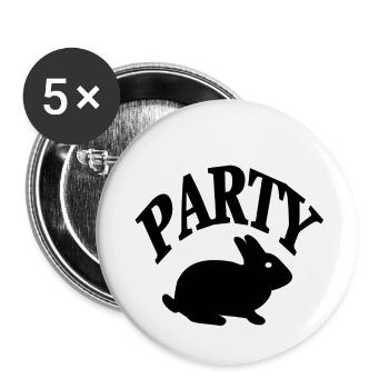 Parti - Lot de 5 petits badges (25 mm) - blanc - Devant