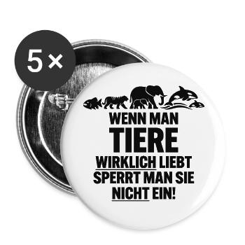 anti ZOO - Buttons small 1''/25 mm (5-pack) - white - Front