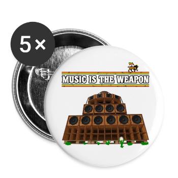 Dub Reggae Music - Buttons small 1''/25 mm (5-pack) - white - Front