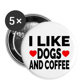 canine - Lot de 5 petits badges (25 mm) - blanc - Devant