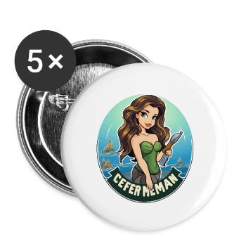 Sea Heroine Badge Motif - Buttons small 1''/25 mm (5-pack) - white - Front
