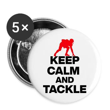 KEEP CALM AND TACKLE! FOOTBALL FAN GIFT USA sr - Buttons small 1''/25 mm (5-pack) - white - Front