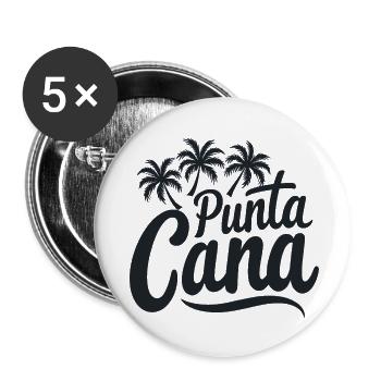 Vacances caribéennes à Punta Cana avec palmiers - Lot de 5 petits badges (25 mm) - blanc - Devant