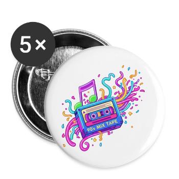 Fille des années 90 - Lot de 5 petits badges (25 mm) - blanc - Devant