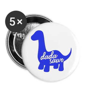 Daddysaurus Rex lustiges Dinosaurier-Slogan-Design - Buttons klein 25 mm (5er Pack) - Weiß - Vorne