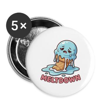 Total Meltdown - Funny Sad Dessert - Buttons small 1''/25 mm (5-pack) - white - Front