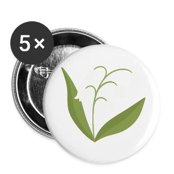 Maiglöckchenblüte - Buttons klein 25 mm (5er Pack) - Weiß - Vorne