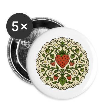 Cercle de Dentelle à la Fraise - Lot de 5 petits badges (25 mm) - blanc - Devant