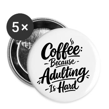 Mon humeur café barista - Lot de 5 petits badges (25 mm) - blanc - Devant