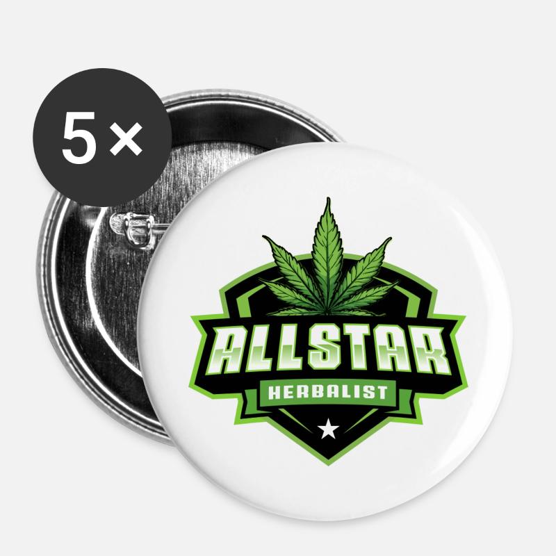 Allstar Herbalist - Buttons small 1''/25 mm (5-pack) - white