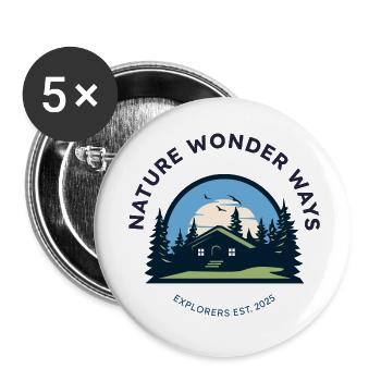 Voies merveilleuses de la nature - Lot de 5 petits badges (25 mm) - blanc - Devant
