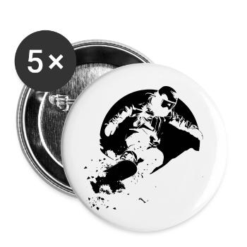 Snowboarder - Buttons klein 25 mm (5er Pack) - Weiß - Vorne