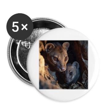 Fossa avec un petit – protection et connexion - Lot de 5 petits badges (25 mm) - blanc - Devant