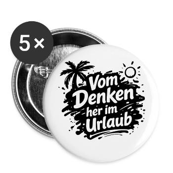 Penser en vacances - Lot de 5 petits badges (25 mm) - blanc - Devant
