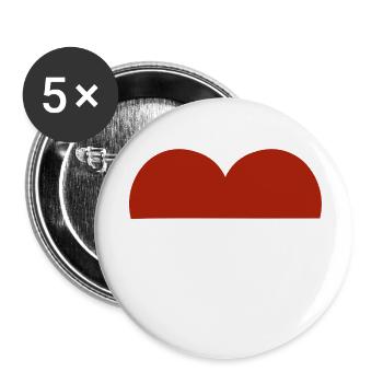 Monaco Flag Heart - Buttons small 1''/25 mm (5-pack) - white - Front