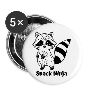Raccoon Silent Gourmet - Buttons small 1''/25 mm (5-pack) - white - Front