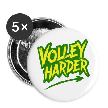 Volley Harder Padel Tennis Power Saying - Buttons small 1''/25 mm (5-pack) - white - Front