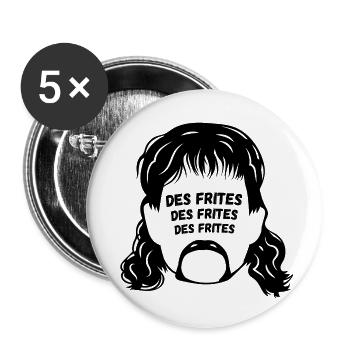 Pommes, Jeff, chtimi - Buttons klein 25 mm (5er Pack) - Weiß - Vorne