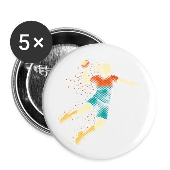 Les filles de handball - Lot de 5 petits badges (25 mm) - blanc - Devant