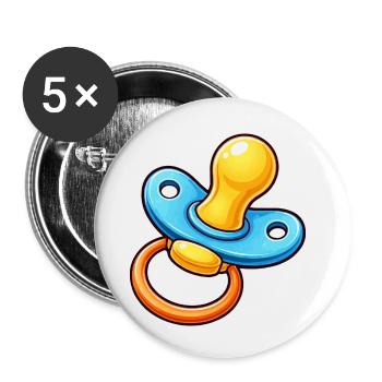 Pacifier Cartoon Baby - Buttons small 1''/25 mm (5-pack) - white - Front