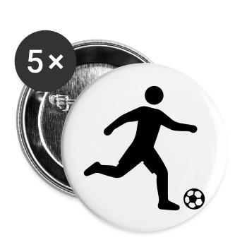 Silhouette du footballeur - Lot de 5 petits badges (25 mm) - blanc - Devant
