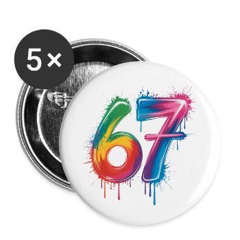 Six Seven Color Splash - Buttons small 1''/25 mm (5-pack) - white - Front