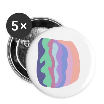 Pastel Wave Layers - Buttons small 1''/25 mm (5-pack) - white - Front