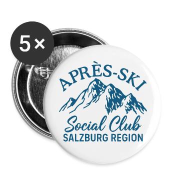 Après Ski Social Club Région de Salzbourg - Lot de 5 petits badges (25 mm) - blanc - Devant