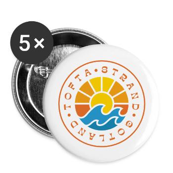 Tofta Strand Gotland, Sonne und Wellen - Buttons klein 25 mm (5er Pack) - Weiß - Vorne