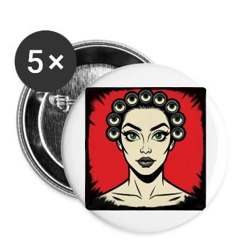 ICH SEHE DICH – nette Leute - Buttons klein 25 mm (5er Pack) - Weiß - Vorne