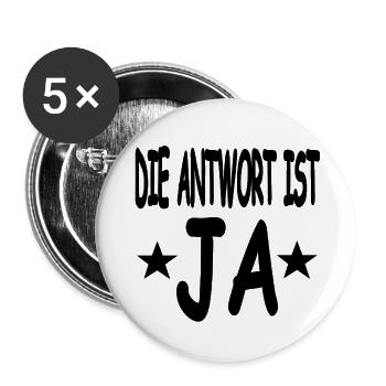 Ja - Buttons klein 25 mm (5er Pack) - Weiß - Vorne